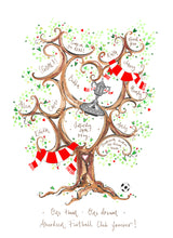 Load image into Gallery viewer, Aberdeen Football Lovers Family Tree with up to 10 names - The Illustrated Tree Co