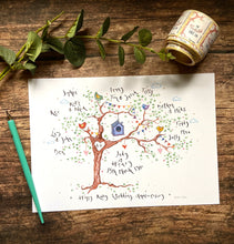 Load image into Gallery viewer, Beautiful Birds, Anniversary Tree - The Illustrated Tree Co