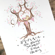Load image into Gallery viewer, New Born Baby Gift in Pastel Pinks - The Illustrated Tree Co