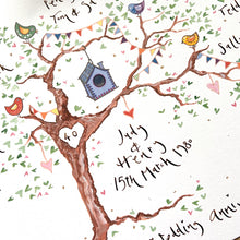 Load image into Gallery viewer, Beautiful Birds, Anniversary Tree - The Illustrated Tree Co