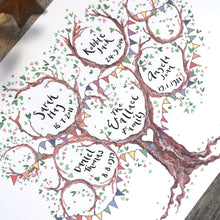 Load image into Gallery viewer, Colourful Family Tree Unique Keepsake - The Illustrated Tree Co