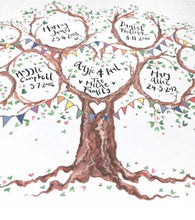 Load image into Gallery viewer, Colourful Family Tree Unique Keepsake - The Illustrated Tree Co