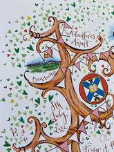 Load image into Gallery viewer, Beautiful Wedding Gift with 3 personalised images - The Illustrated Tree Co