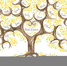 Load image into Gallery viewer, Yellow and Gold, Golden Wedding Anniversary Tree - The Illustrated Tree Co
