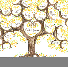 Load image into Gallery viewer, Yellow and Gold, Golden Wedding Anniversary Tree - The Illustrated Tree Co