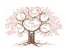 Load image into Gallery viewer, Pink Blossom Family Tree - The Illustrated Tree Co