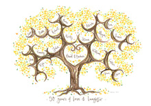 Load image into Gallery viewer, Yellow and Gold, Golden Wedding Anniversary Tree - The Illustrated Tree Co
