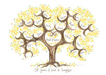 Load image into Gallery viewer, Yellow and Gold, Golden Wedding Anniversary Tree - The Illustrated Tree Co