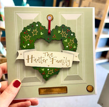 Load image into Gallery viewer, ✨✨Personalised Xmas Wreath card, choice of circle wreath or heart✨✨
