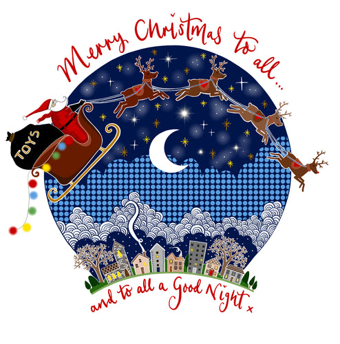 Santa’s Travels Christmas card - The Illustrated Tree Co