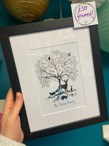 Personalised Woodland Framed Print - The Illustrated Tree Co