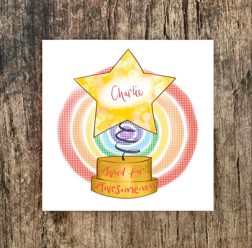 Personalised Award for Awesomeness Card - The Illustrated Tree Co