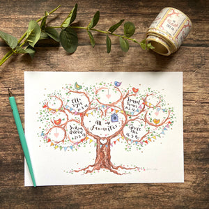 All our Favourites, Gift for Grandparents, - The Illustrated Tree Co