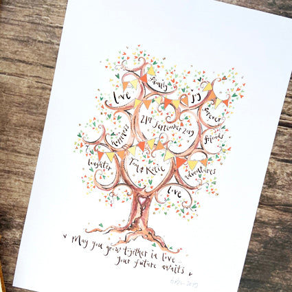Autumn Colours Wedding Gift - The Illustrated Tree Co
