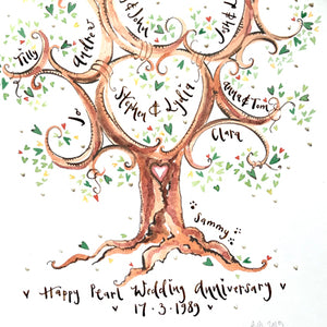 Tall Green Anniversary Tree - The Illustrated Tree Co