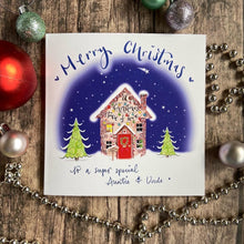 Load image into Gallery viewer, Christmas House of Love Personalised Card - The Illustrated Tree Co
