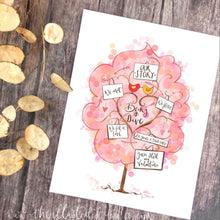 Load image into Gallery viewer, Valentine’s Gift, Pink Tree for Lovers - The Illustrated Tree Co
