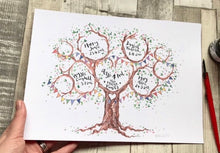 Load image into Gallery viewer, Colourful Family Tree Unique Keepsake - The Illustrated Tree Co
