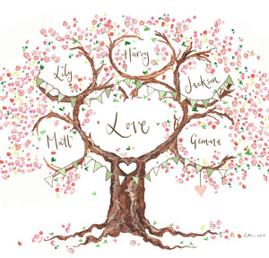 Pink Blossom Family Tree - The Illustrated Tree Co