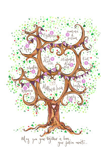 Beautiful Personalised Wedding Gift - The Illustrated Tree Co