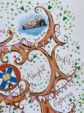 Load image into Gallery viewer, Beautiful Wedding Gift with 3 personalised images - The Illustrated Tree Co
