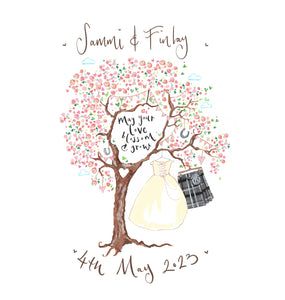 Pink Blossom Wedding Gift - The Illustrated Tree Co