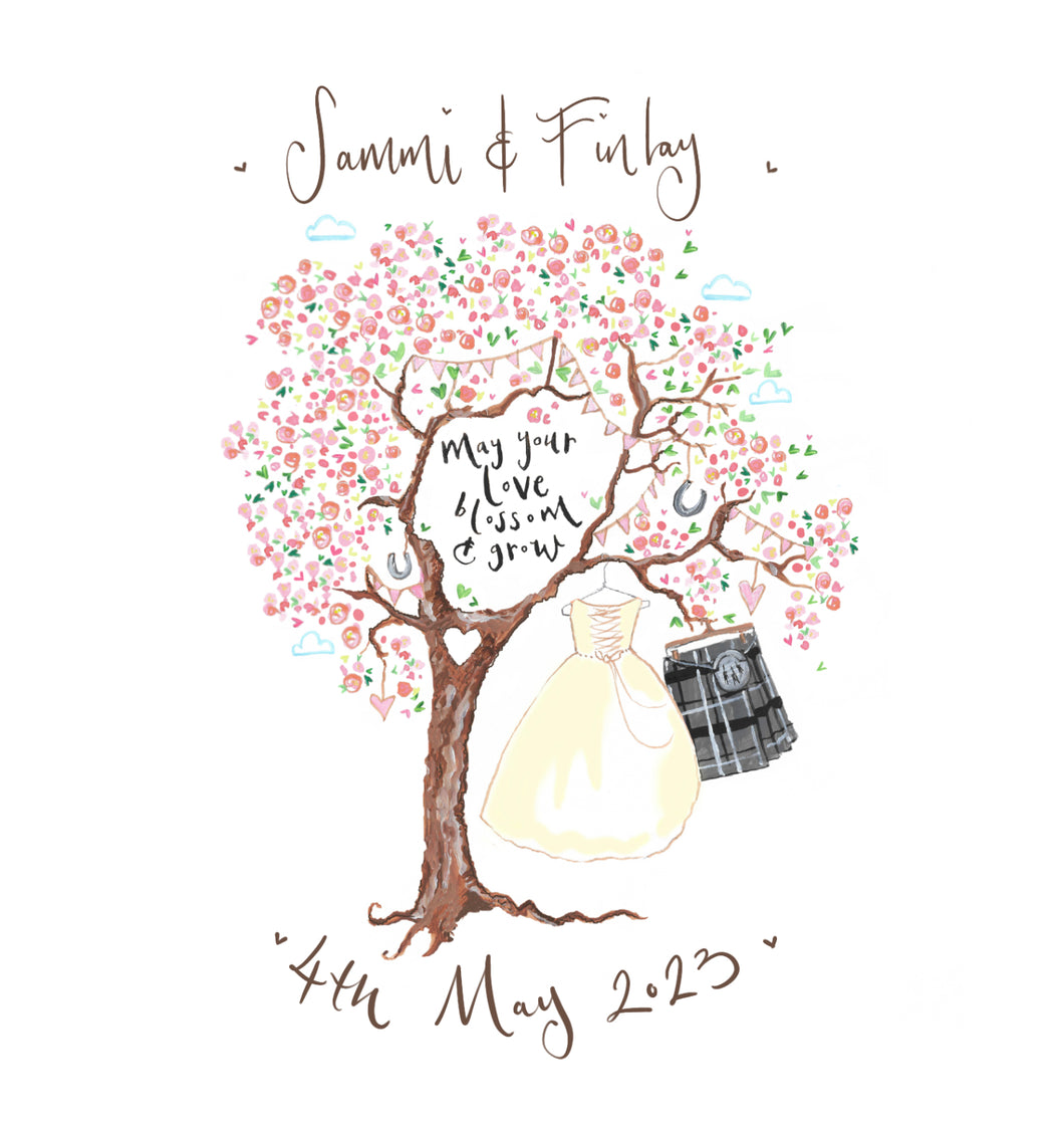 Pink Blossom Wedding Gift - The Illustrated Tree Co