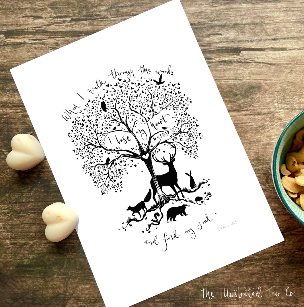 Woodland creatures print - The Illustrated Tree Co