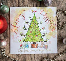 Load image into Gallery viewer, Pack of 4 Christmas Personalised Cards, YOU CHOOSE the designs you’d like! - The Illustrated Tree Co
