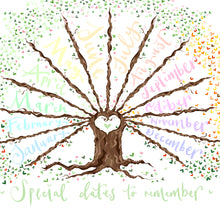 Load image into Gallery viewer, Special Dates to Remember Tree - The Illustrated Tree Co
