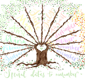 Special Dates to Remember Tree - The Illustrated Tree Co