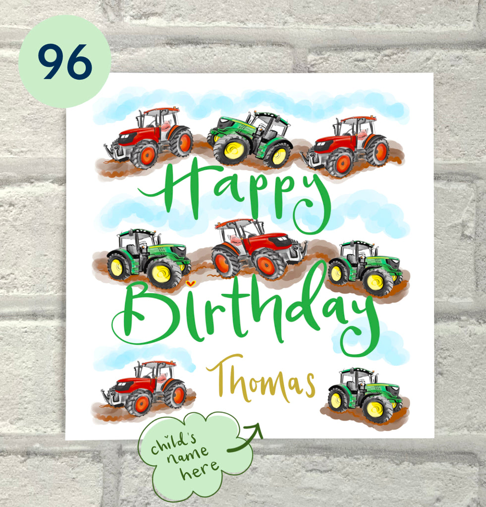 Personalised Tractor Card - The Illustrated Tree Co