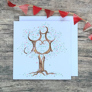 Kissing in a tree, Valentine’s card - The Illustrated Tree Co