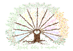 Special Dates to Remember Tree - The Illustrated Tree Co