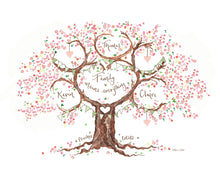 Load image into Gallery viewer, Pink Blossom Family Tree - The Illustrated Tree Co
