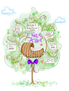 New Born Baby Keepsake Gift - The Illustrated Tree Co