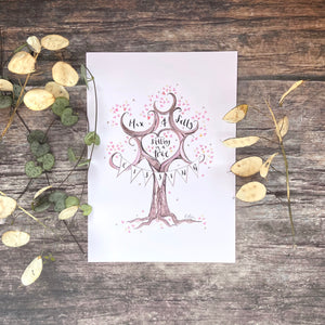 Valentine's Personalised Print Gift, You and Me sitting in a tree, k i s s i n g - The Illustrated Tree Co