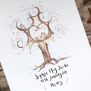 New Born Baby Gift in Yellow - The Illustrated Tree Co